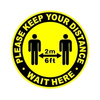 Wholesale PVC social distancing waterproof keep your distance floor stickers